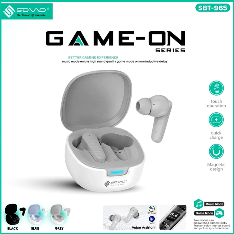 original SOVO SBT-965 GAME-ON Series Wireless Earbuds (New Model)